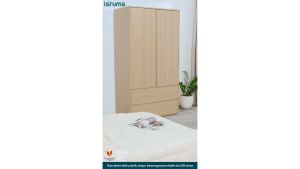 Lemari Pakaian 2 Pintu Dengan Laci Penyimpanan MAUREEN 2D - ISIRUMA