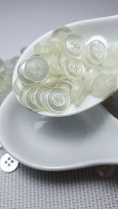 100 pcs White shirt buttons semi clear round buttons 4 holes size 11 mm