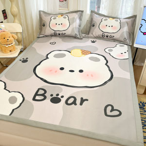 BEIPIN | Washable Ice Silk Summer Mattress Set 3 Pieces