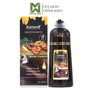 Dầu gội phủ bạc nhuộm tóc nâu thảo dược Karseell Hair Dye Shampoo 500ML