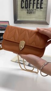 🔥【Lady Shoulder Bag】Fashion Womens Crossbody Bag Wallet Premium PU Leather Crossbody Bags Large Capacity Zipper Long Purse Phone Bag Vintage Solid Color Flap Sling Bag Dompet Wanita 女式钱包 单肩包