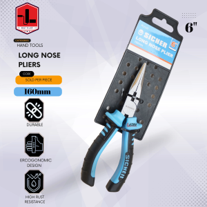 Sicher by L26 6" Polish And Anti-Rust Oil Long Nose Cutting Pliers Heavy Duty Tool