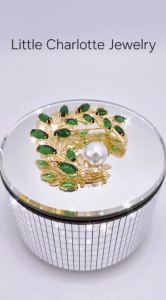 เข็มกลัดเพชร cz ประดับมุกสังเคราะห์