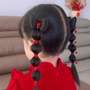 คลิปติดผมรูปมุกสีแดงสำหรับเด็กผู้หญิง เครื่องประดับผมสไตล์เจ้าหญิง คลิปติดผมแบบทันสมัย ​​แบรนด์ Shangxuan Beauty