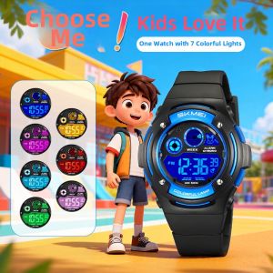 SKMEI | Colorful LED Night Light Waterproof Childrens Watch