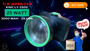 Senter Kepala Kawachi 25w 25 Watt LED Super Terang LY-250Z Zoom In / Out Waterproof Lithium Cas Recas Rechargeable Isi Ulang Tahan Lama 25 Jam 3000 mAh Outdoor Headlight Camping Berburu Laz Mellius Store COD