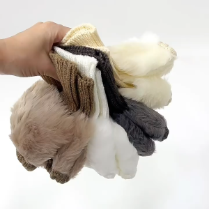 1 Pair Winter New Style Women Warm Faux Fur Flip Over Short Boot Cover Knitted Fur Leg Cover Warmers Boot Socks