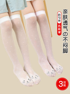 ถุงเท้าเด็กผู้หญิง ถุงเท้ายาวถึงเข่า ถุงเท้าลายการ์ตูนฤดูร้อน ถุงเท้าผู้หญิง ถุงเท้าผ้าไหมกันยุง เสื้อผ้าเด็ก ถุงเท้าเด็ก