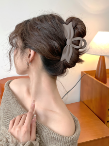 Minimalist Easiest for Match Frosted Bow Claw Clip Female Online Influencer Large Back Head Shark Clip Fancy Hair Clip Hairpin