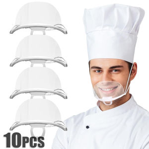 มาส์กหน้าสำหรับกันหมอกสำหรับร้านอาหารหน้ากากปิดหน้าพลาสติกใส1/2ชิ้นตัวจัดการอาหารในครัว