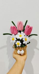 ดอกไม้ลวดกำมะหยี่ เหมาะสำหรับเป็นของตกแต่งบ้านหรือเป็นของขวัญ