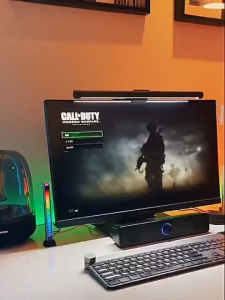 KIMP Computer Wired Bluetooth Speakers Audio Sound Bully Speaker Wired USB-Powered PC Speakers with 10W Stereo SoundGaming Sound-bar Speakers for PC Desktop Computer Laptop Monitor TV Desktop Long Multimedia Plug-in Card