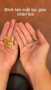 Set 10 Đinh Tán Rivets Lục Giác 1 Mặt Chân Loa – Phụ Liệu Trang Trí Túi Xách Bóp Ví Thủ Công