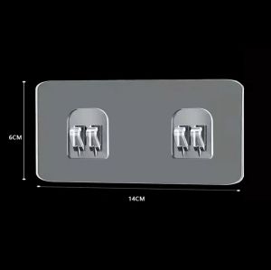 Strong Self Adhesive Hook Transparent Wall Hooks Traceless Waterproof Shelf Hook No Punch Bathroom Kitchen Bedroom Hanging Hooks