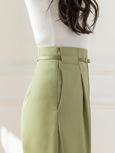 Womens Summer Thin High Waist Drapey Wide Leg Pants Casual Suit Pants Loose Fitting Slimming Feelings Korean Style Commute