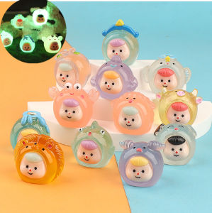 เครื่องประดับตุ๊กตาวิว DIY ขนาดจิ๋ว12กลุ่มดาวเรืองแสงรูปการ์ตูนสร้างสรรค์ Aksesoris Resin สามมิติเครื่องประดับขนาดเล็ก