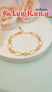 Cute Jewelry Gelang Dewasa Rantai Bunga Permata Perhiasan Lapis Emas GL 039