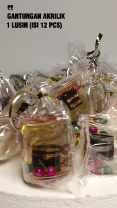 GANTUNGAN KUNCI KABAH AKRILIK 3D SOUVENIR OLEH OLEH HAJI UMROH 1 Lusin (12pcs)