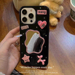 Y2K Sweet Cool Girl Dog Mirror Phone Case Soft Drip Glue Protective Cover for Vivo X200 X100 X90S X80 X70 S30 S20 S19 S18 S17 Anti-Fall