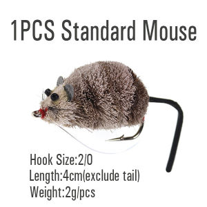 Deer Hair Mouse Fly Topwater Lure Poppers Artificial Rat Fish Bait Mouse Deerhair Bass Bug For Largemouth Pike Fishing Lure Bait