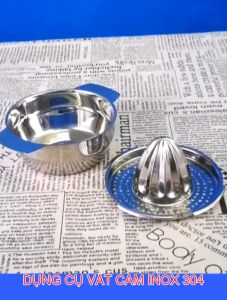 Dụng Cụ Máy Ép Cam Vắt Chanh Inox Bằng Tay Vắt Kiệt Nước. Bộ Bát Vắt Cam Có Lưới Lọc. Đầu Núm Vắt Cam Lọc Hạt Và Xơ Cam