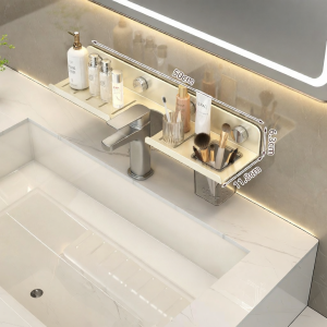 youqin | Wall-Mounted Drill-Free Bathroom Shelf