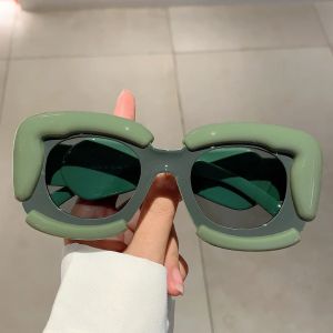KAMMPT Square Women Sunglasses 2023 New Oversized Cloud Shape Rim Shades Ins Trendy Luxury Brand Design UV400 Protection Eyewear