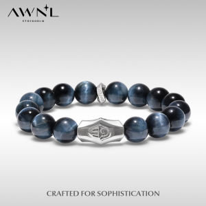 Hamsa Hand Sterling Silver Hawks Eye Bracelet