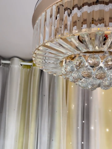 42 Inch Crystal Light Luxury Chandelier Fan With Lamp Frequency Conversion Fan Lamp Living Room Remote Control Lamp