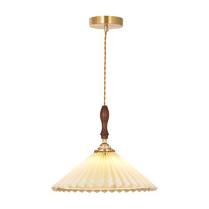DGY | Retro Wooden-style Copper Modern Simple Creative Pendant Light