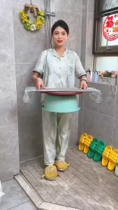 Suction cup retractable stainless steel storage rack punch-free bathroom towel rack bathroom hook storage rack