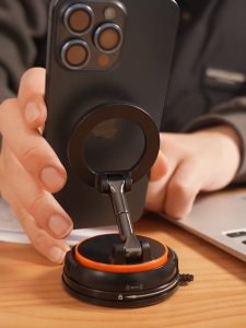 OATSBASF Wall-mount Vacuum Adsorption Bathroom Mirror Phone Holder Mount for MagSafe Phone Stand