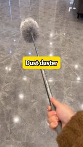 ✨600cm✨AMIGOGO Adjustable Microfiber Feather Dust Duster Dusting with Telescopic Pole Stainless Steel Long Handle Wall Window Household Dusting Brush For Cleaning Telescopic Retractable Duster Car Windshield Washable Anti Static Duster