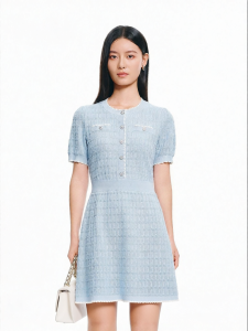 Koradior | Refreshing Clean Simple Elegant Body Slimming Mid-long Knitted Dress