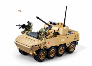 Sluban | ZBL-19S Wheeled Infantry Fighting Vehicle Building Blocks Set1:44 Scale Military Armored Vehicle Bricks Toy with 2 Minifigures