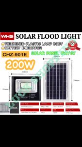 WHS 2Year Warranty CHZ-901E 200W Solar Led Outdoor Flood Light Street Lamp IP67 Waterproof With Remote Battery Indicator
