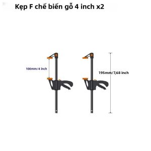 Bộ Kẹp Gỗ 4 Inch F Hard Quick Release Ratchet Clip Kit Với Thanh Kẹp Nylon - Bộ Dụng Cụ Cầm Tay Thợ Mộc Dài Kẹp Nhanh