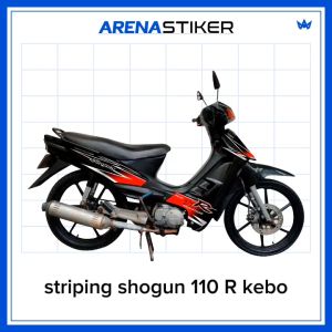 SH27c Sticker Shogun Kebo Stiker Striping Lis Suzuki Shogun Kebo 110 R Variasi Retro Design Racing Lz