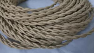 Fabric Cable Cord for Vintage Pendant Light 110/220V Decoration Lamp Cables Gold Knitted Cloth Twisted Electrical Wire