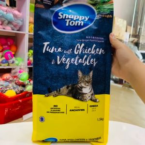 Thức ăn hạt cho Mèo Snappy Tom 15Kg cho mèo kén ăn Cá cơm sấy khô giúp Mèo ăn nhiều hơn