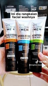 NEW FACIAL WASH MS GLOW MEN - Sabun Cuci Muka Pria Mencerahkan Wajah Kusam 100ml