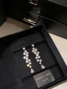 CAFFTI | Shiny Fireworks Cubic Zirconia Tassel Earrings Sterling Silver