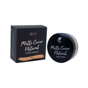 Bedak Tabur Tahan Lama SR12 Matte Cover Natural Loose Powder Memberikan Efek Natural