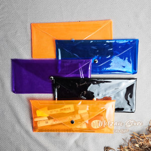Melzan Store - Tempat Pensil Transparan Penutup Kancing / Pouch Makeup / Pouch Multifungsi