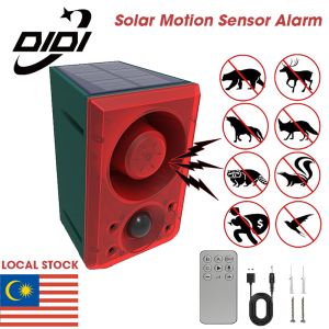 DIDI Outdoor Solar Motion Sensor Alarm with Remote Control 129DB with Motion Detector for Farm Yard Garden Garage Shed