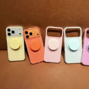 Luxury Frosted Magnetic Case For Magsafe Magnetic Phone Case For iPhone 17 16 15 Pro Max Air With Holder Wireless Charging Cover