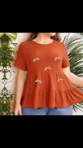 COQUETTE PLUS SIZE WAFLE KNIT BLOUSE COLLECTIONS Cindy top Layered style Top