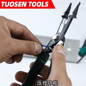 Kìm tuốt dây gọt vỏ bấm lỗ dây điện đa năng 9 chức năng trong 1 - Chính hãng Tuosen
