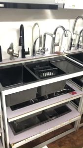 Chậu Rửa Bát Nano CỠ LỚN 2 Hố Bàn Trơn 100x48x24 cm cao cấp đẹp sang trọng quý phái bền bỉ với thời gian