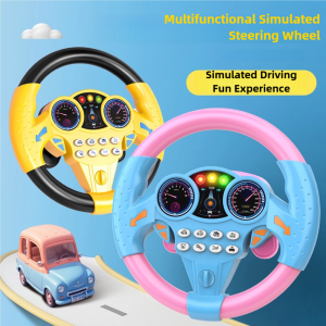 Childrens Steering Wheel Toy Simulates Co-Pilot 360-Degree Rotating Music Steering Wheel Educational Enlightenment Toy